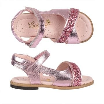 Glow-Spangled Girl's Sandals in Pink