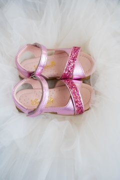 Glow-Spangled Girl's Sandals in Pink