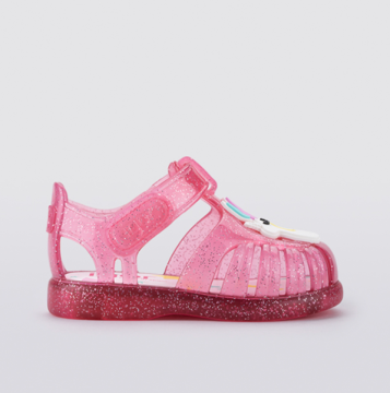 Igor Tobby Gloss Unicorn-Fuşya Glitter Işıltılı Çocuk Cırtlı Sandalet