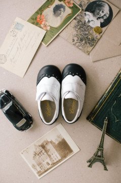 El Yapımı-Royal Siyah Beyaz Cırtlı Erkek Çocuk Ayakkabısı