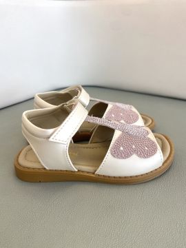 Mariposa-Kelebekli Ekru Vegan Kız Çocuk Sandalet