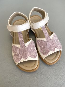 Mariposa-Kelebekli Ekru Vegan Kız Çocuk Sandalet