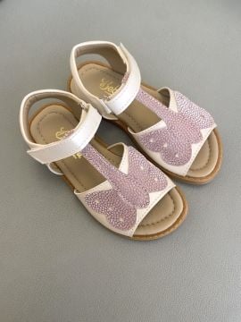 Mariposa-Kelebekli Ekru Vegan Kız Çocuk Sandalet