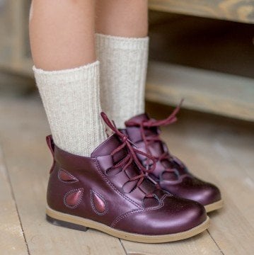 Damla-Bordo Fermuarlı Kız Çocuk Botu