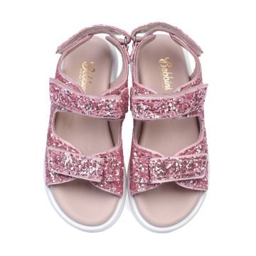 Wow-Pembe Simli Hakiki Deri Kız Çocuk Sandalet