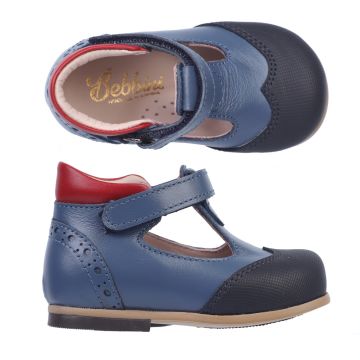 Bobby- Hakiki Deri Denim Ortopedik  İlk Adım Ayakkabı