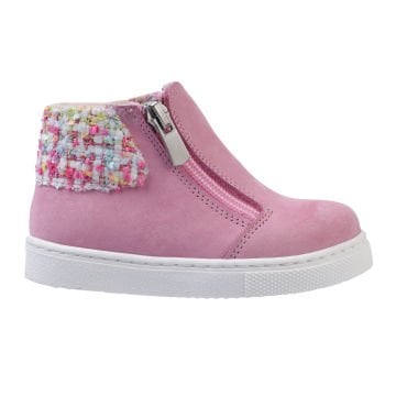 Merry-Pembe Fermuarlı Hakiki Deri Kız Çocuk Bot