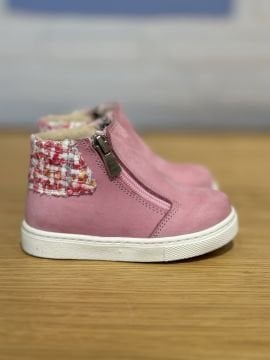 Merry-Pembe Fermuarlı Hakiki Deri Kız Çocuk Bot
