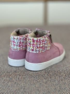 Merry-Pembe Fermuarlı Hakiki Deri Kız Çocuk Bot