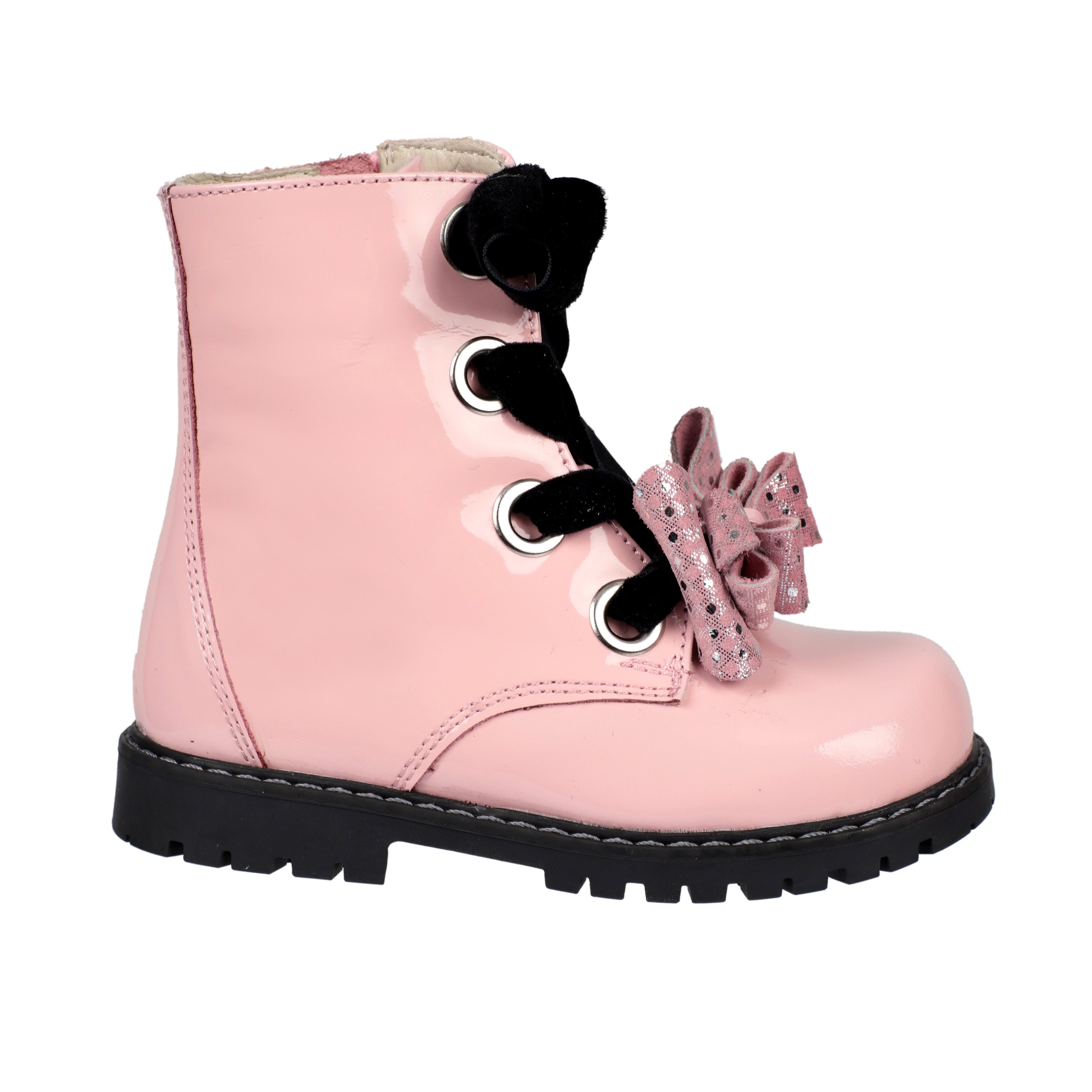 Pink patent leather bow Girl's Boots