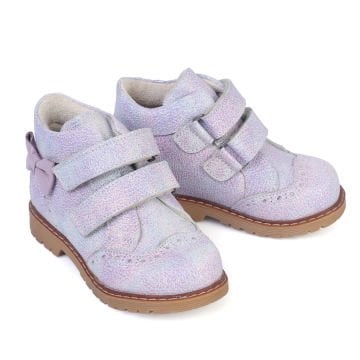 Serena-Lila Işıltılı Hakiki Deri Kız Çocuk Botu
