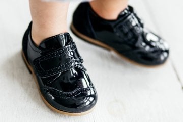 Handmade -Lacivert patent leather Velcro Men's Shoes