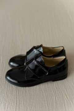 Richie - Klasik Siyah Rugan Erkek Çocuk Deri Özel Gün Sünnet Ayakkabısı