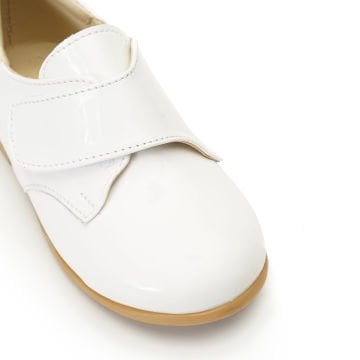 Richie - Klasik Beyaz Rugan Erkek Çocuk Deri Özel Gün Sünnet Ayakkabısı