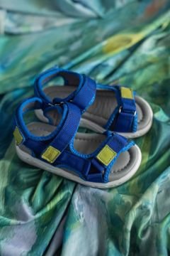 Sunny- Mavi Deri Çocuk Sandaleti