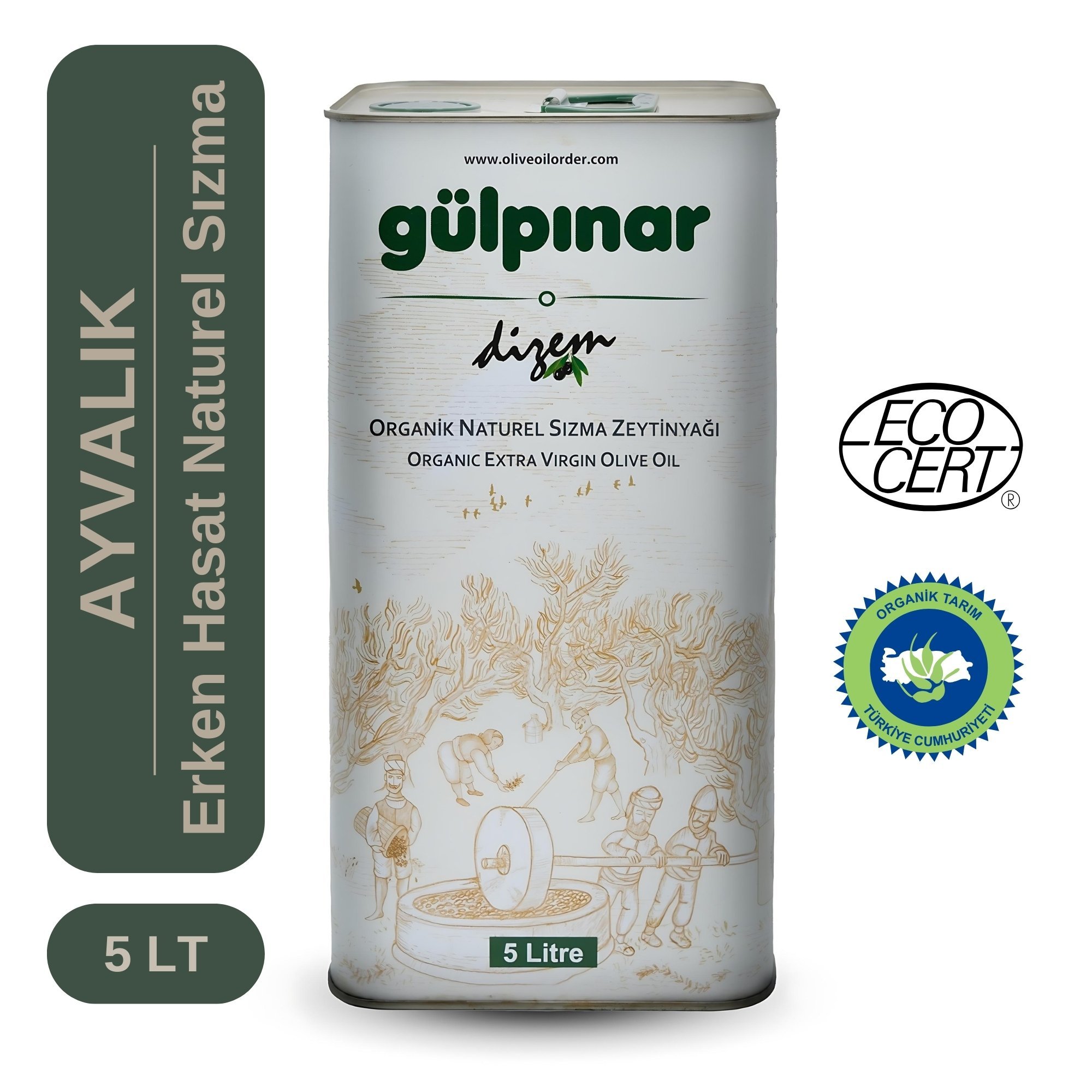 Organik Ayvalık Erken Hasat Naturel Sızma Zeytinyağı 5 LT