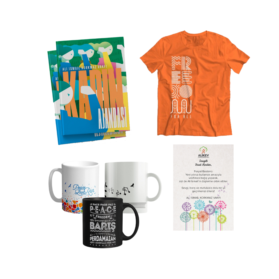 Kadın Ajandası + Freedom Tişört + Kupa + Yeni Yıl Sertifikası