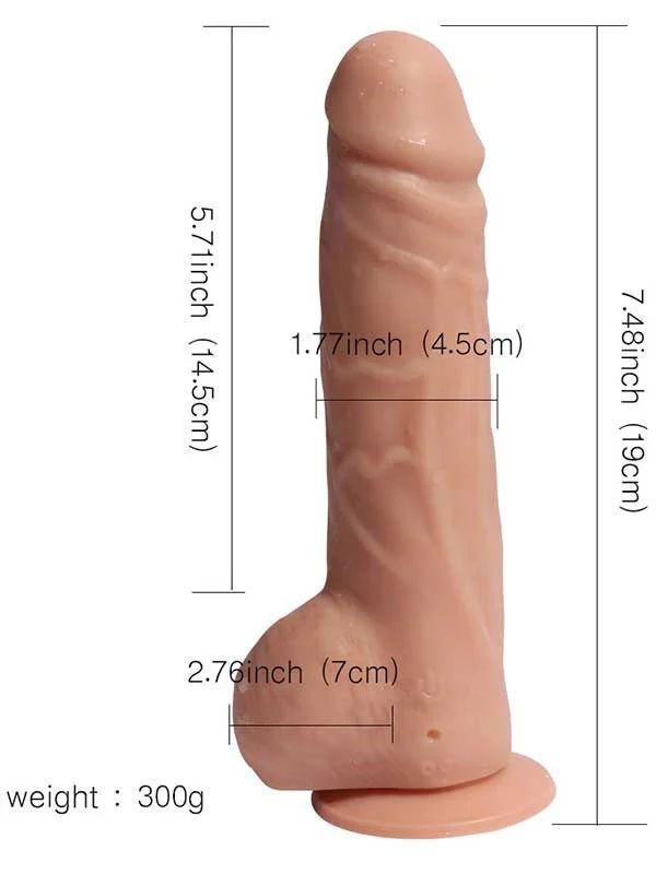 Big Detective Şarjlı Uzaktan Kumandalı Titreşimli Gerçekçi Dildo 19 cm