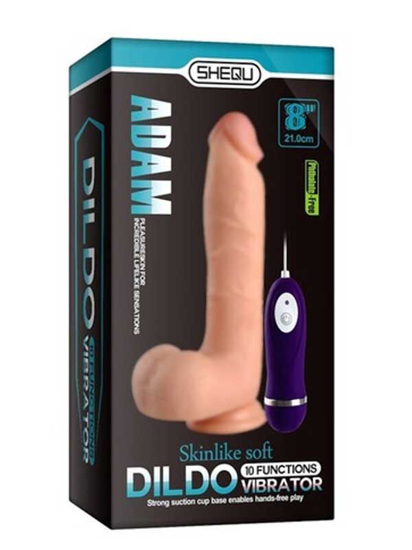 Shequ Adam Vibrating Realistik Vantuzlu Titreşimli Dildo 21 cm