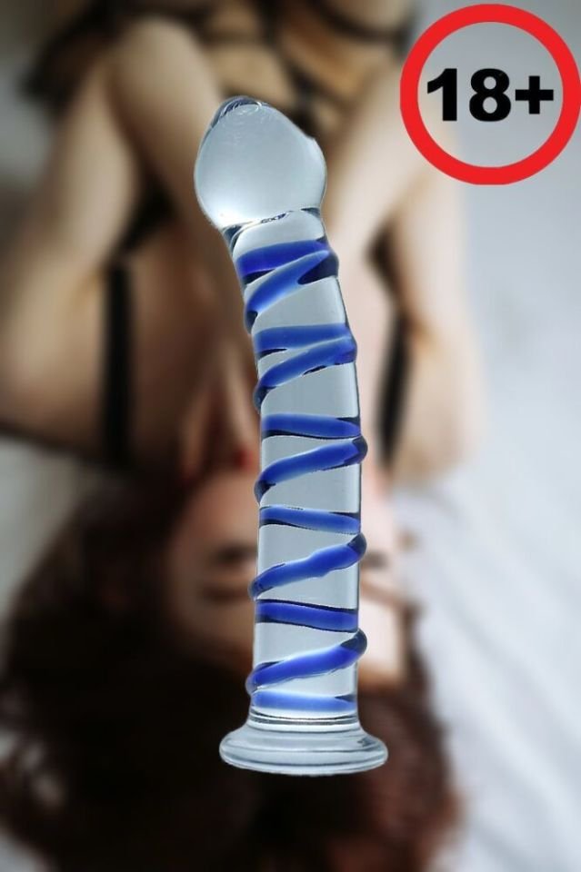 SECRETGAME Cam Dildo Mavi Burgulu Yapay penis +18 sex oyuncağı - erotic entertainment, sex games, sexual games +18