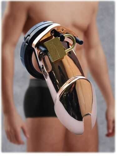 SECRETGAME Gold Penis  Bekaret Kilidi - chastity lock fetish