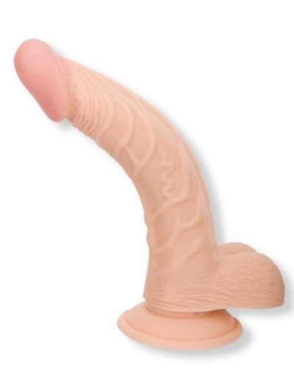 SECRETGAME Yapay Penis Curved Passion Vantuzlu Dildo 19 cm - Realistic testicle dildo, penis vibrator with suction cups, sex toys+18