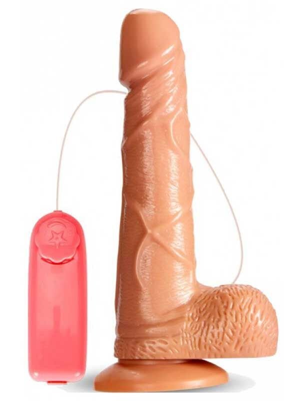 SECRETGAME J.B. Titreşimli 19cm - Realistic dildo with vibrating testicles, dildo masturbator sex toys+18