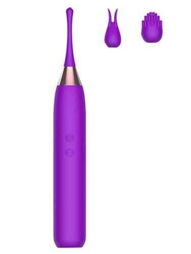 SECRETGAME Değiştirilebilir Üç Başlıklı İnce Vibratör Mor - Vagina Pleasure Device,  Replaceable Head