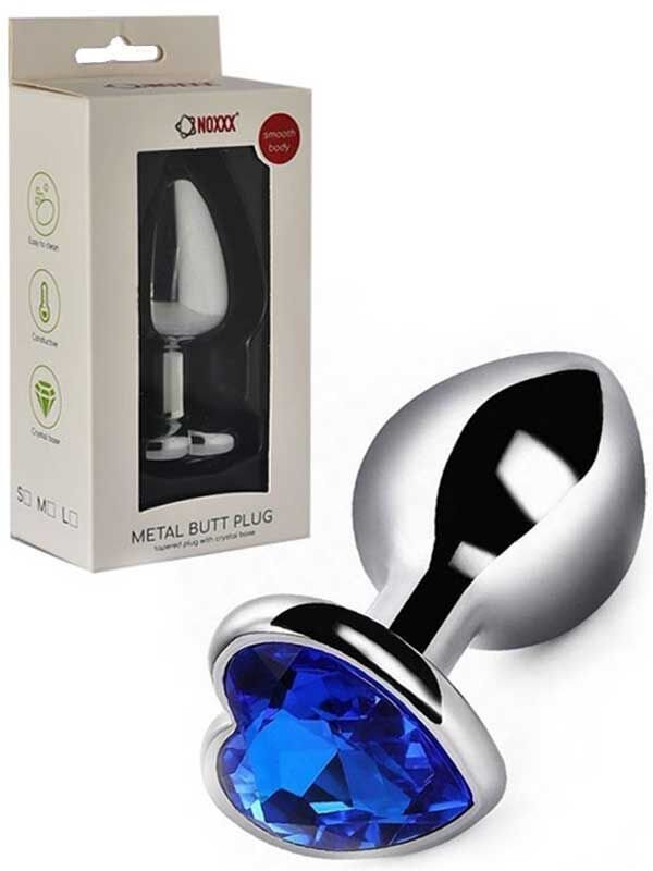 NOXXX Gümüş Renkli Kalpli Çelik Anal Plug - Büyük Boy