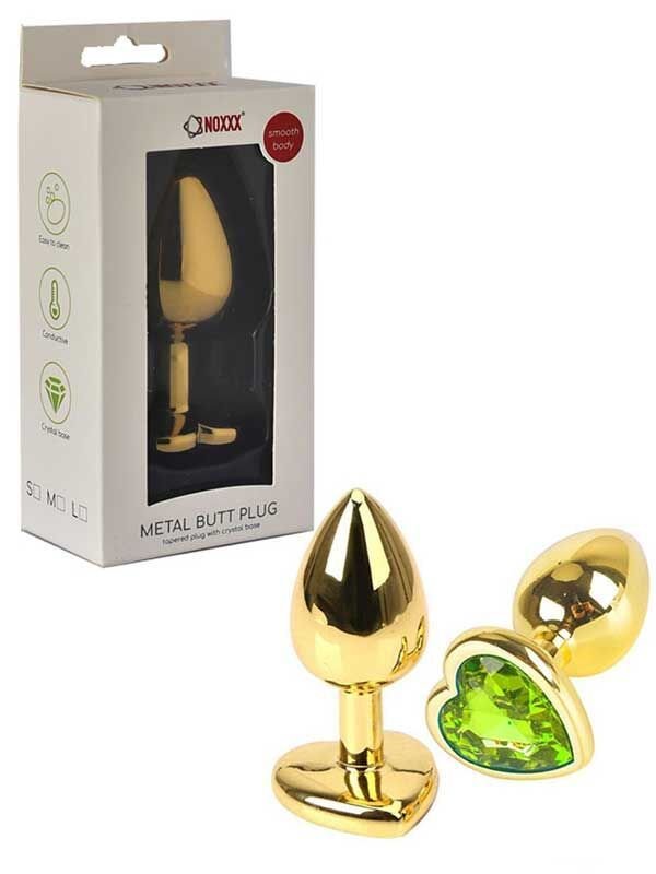 NOXXX Altın Renkli Kalpli Çelik Anal Plug - Büyük Boy