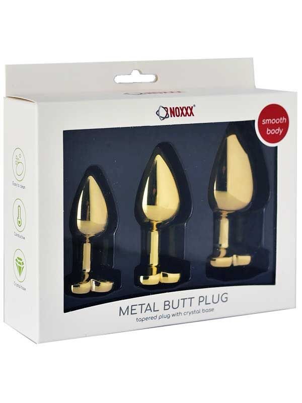 SECRETGAME NOXXX Altın Renkli Kalpli Çelik Anal Plug - 3 Boy Set - Gold Color Heart Steel Anal Plug - 3 Size Set fantasy sex toys+18