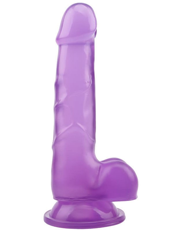 SECRETGAME Hi-Rubber Şeffaf Jel Dildo - 19.5cm Mor - dildo, realistic penis, gel dildo, dildo vibrator, strapon penis, sex toys+18