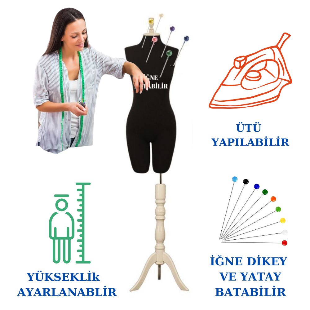 38 Beden Süngerli Pantolon Giyebilen Terzi Mankeni