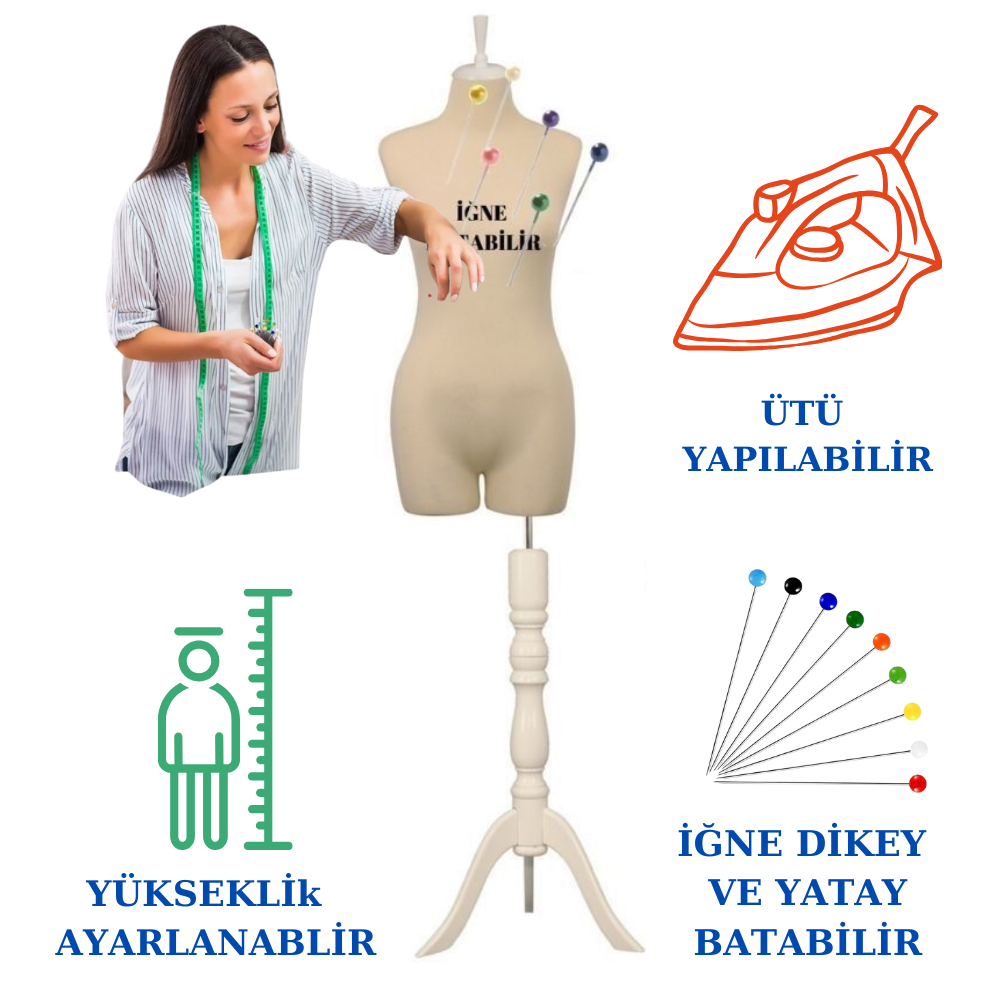 36 Beden İğne Batabilen Terzi Mankeni Prova Mankeni Vitrin Mankeni