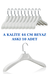 10 Adet 44 cm Plastik Ceket  Askısı Elbise Askısı