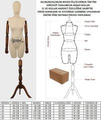 Ahşap Kukla Kollu Bayan Terzi Mankeni Kiralama