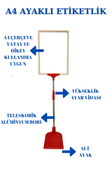 A4 Ayaklı Etiketlik Fiyat Etiketi Sepet Etiketi