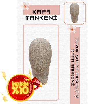 Bayan keten kumaş kaplı kafa mankeni