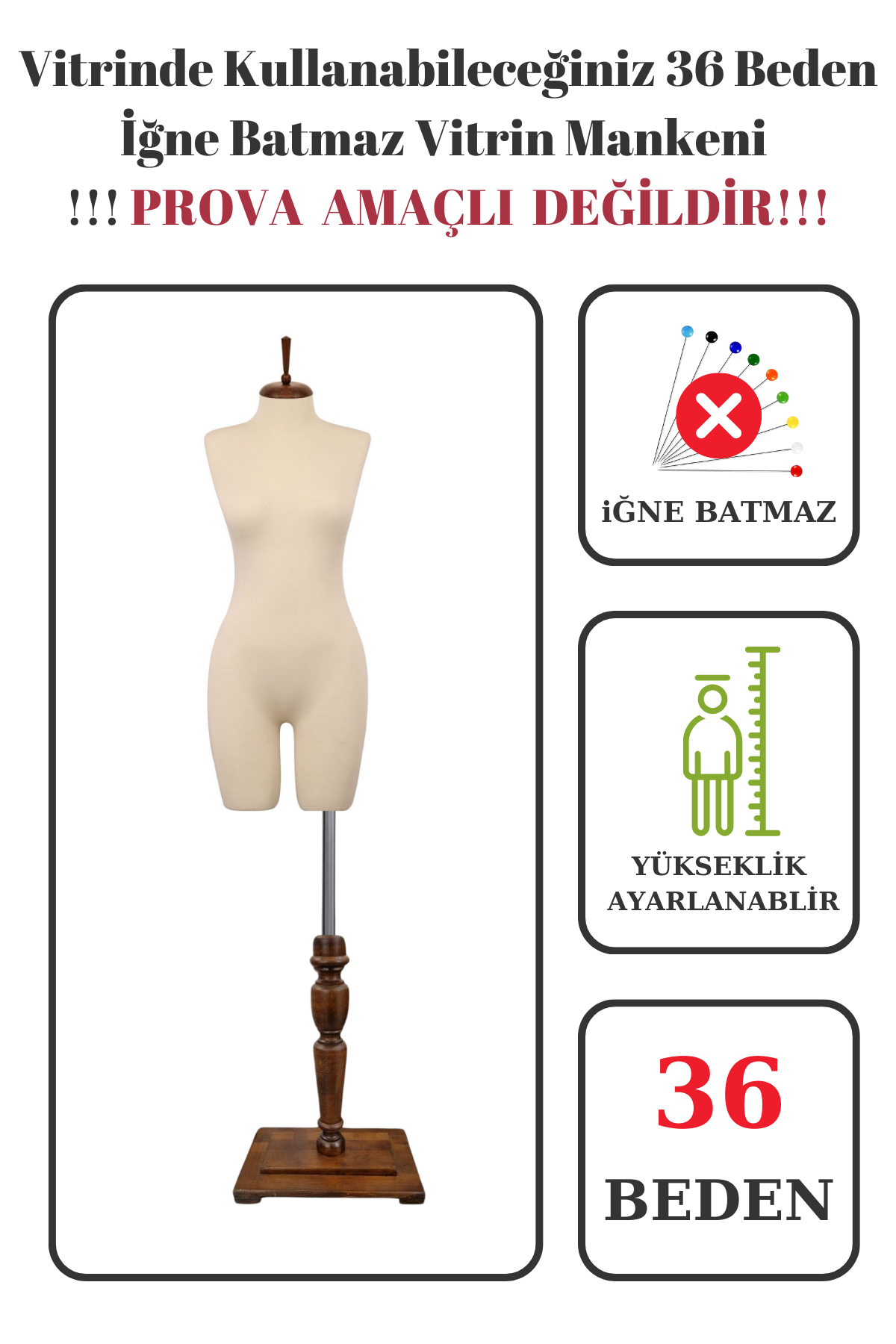 Pantolon Giyebilen 36-38-40-42-44-46 Beden Vitrin Amaçlı Terzi Mankeni