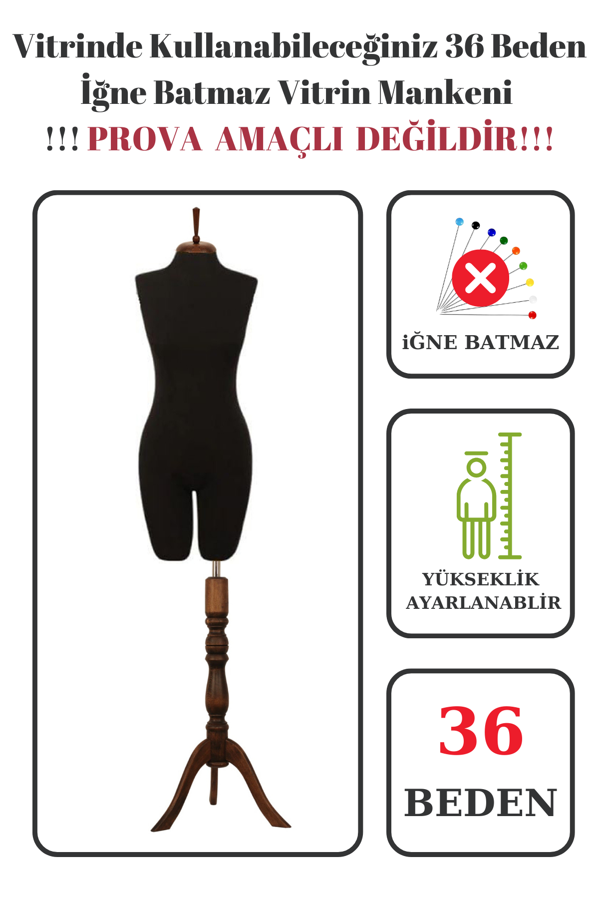 Pantolon Giyebilen 36-38-40-42-44-46 Beden Vitrin Amaçlı Terzi Mankeni