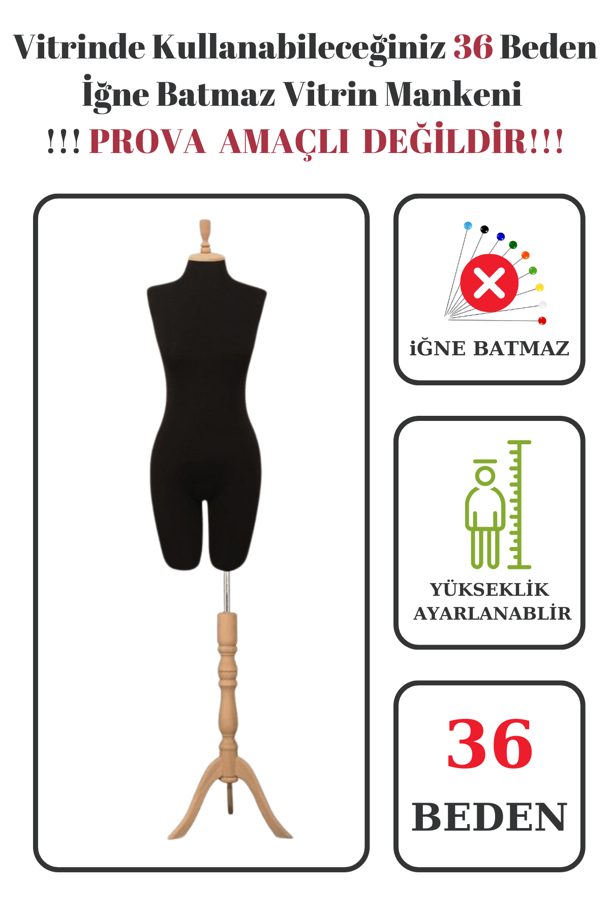 Pantolon Giyebilen 36-38-40-42-44-46 Beden Vitrin Amaçlı Terzi Mankeni