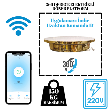 150 Kg Taşıma Kapasiteli Uzaktan Wi-Fe Kontrol Döner Platform