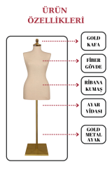 Gold Ayaklı 36-38-40 beden vitrin amaçlı terzi mankeni vitrin mankeni İĞNE BATMAZ