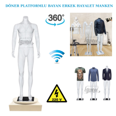 360 Derece Dönebilen Erkek Hayalet Vitrin Mankeni-Ghost Mannequin