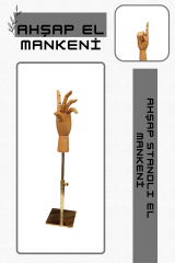 Gold Yükseklik Ayarlı Eskiz Ahşap Model El Mankeni