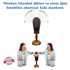 Dik Ve Yatay İğne Batabilen Bayan Kumaş Kaplı Kafa Mankeni