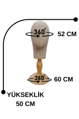 Dik Ve Yatay İğne Batabilen Bayan Kumaş Kaplı Kafa Mankeni