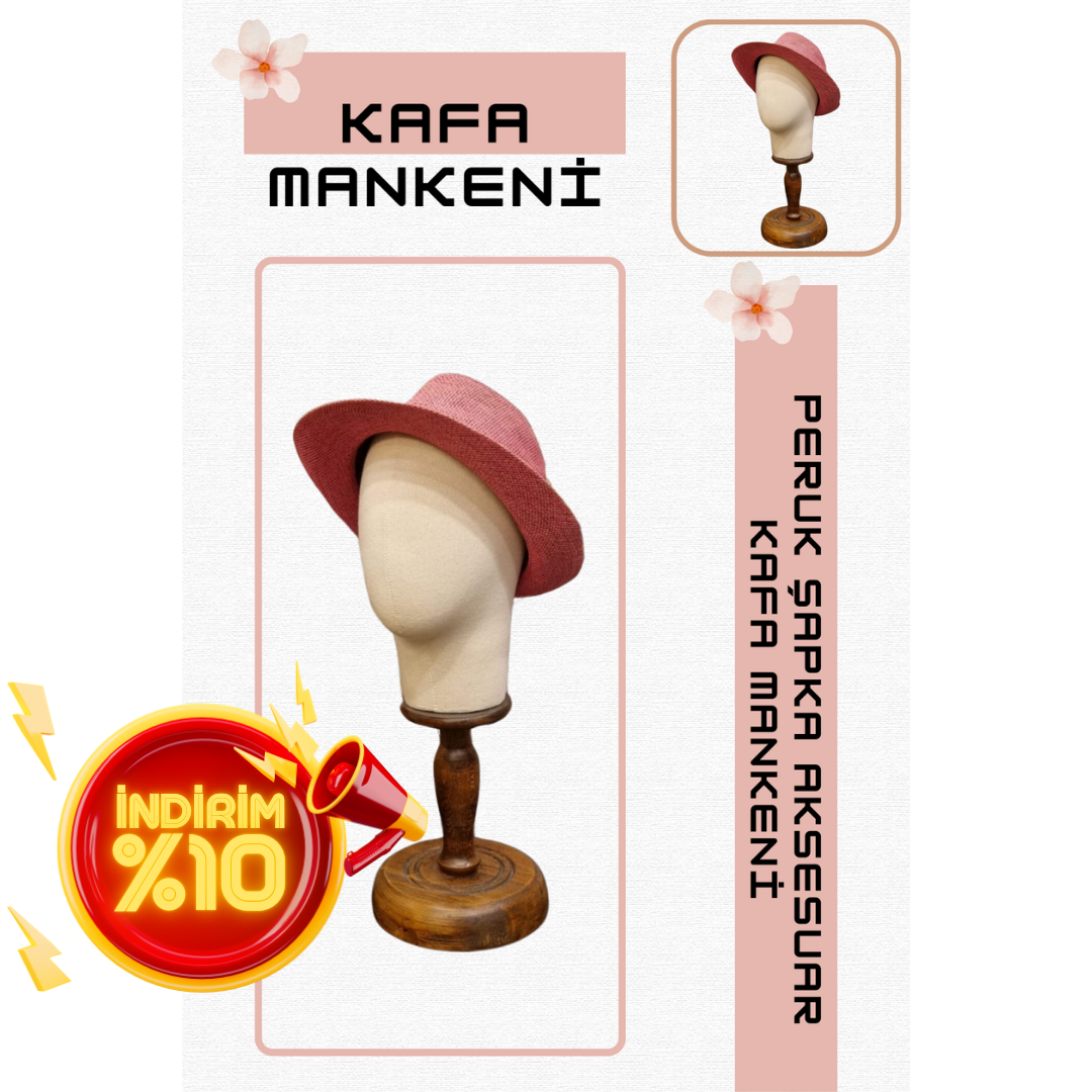Bayan kumaş kaplı kafa mankeni-Aksesuar Mankeni