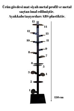 150 cm Yükseklik 15 Adet Ayakkabı Raflı- Ayakkabı Reyonu-Ayakkabı Teşhir Standı