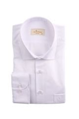 Klasik Kesim Uzun Kollu Beyaz Erkek Gömlek 460-002